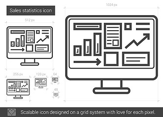 Image showing Sales statistics line icon.