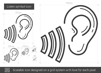 Image showing Listen symbol line icon.