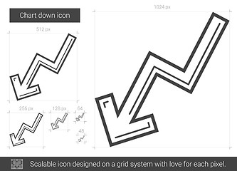 Image showing Chart down line icon.