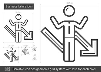 Image showing Business failure line icon.