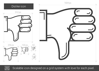 Image showing Dislike line icon.