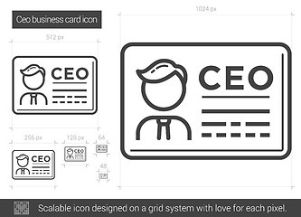 Image showing CEO business card line icon.