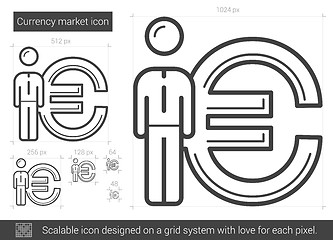 Image showing Currency market line icon.