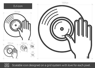 Image showing DJ line icon.