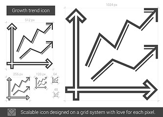 Image showing Growth trend line icon.