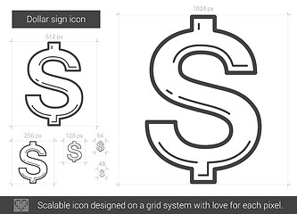 Image showing Dollar sign line icon.