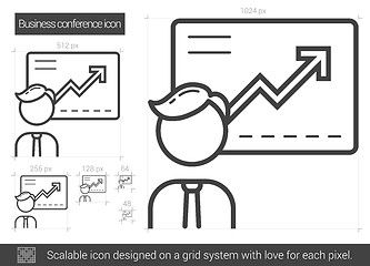 Image showing Business conference line icon.