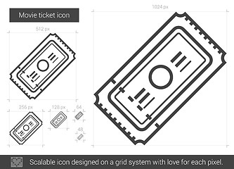 Image showing Movie ticket line icon.