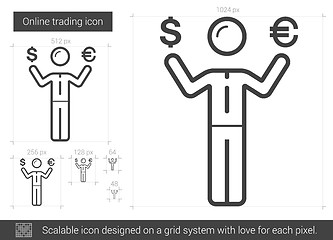 Image showing Online trading line icon.