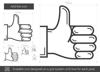 Image showing Add like line icon.