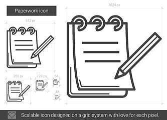 Image showing Paperwork line icon.