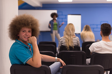 Image showing Portrait of young informal businessman