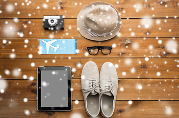 Image showing gadgets and traveler personal stuff