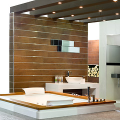 Image showing Wooden bath