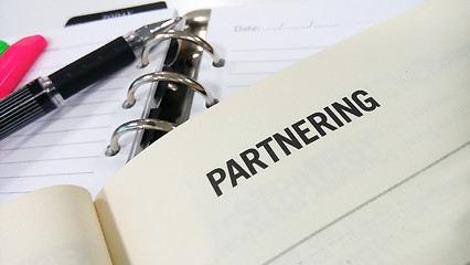 Image showing Partnering word printed on white book