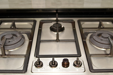 Image showing Close up image of the gas stove