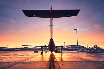 Image showing Airport at the sunrise