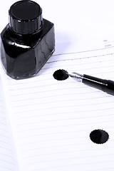 Image showing fountain pen and notebook