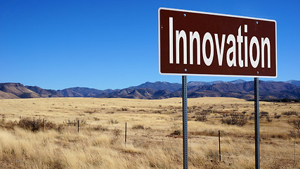 Image showing Innovation brown road sign