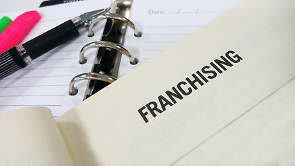 Image showing Franchising word printed on a book