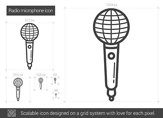 Image showing Radio microphone line icon.