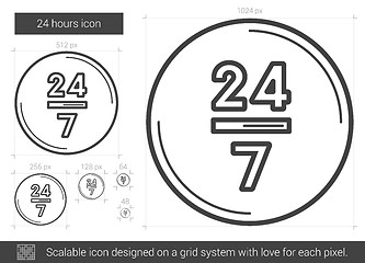 Image showing Twenty four hours line icon.