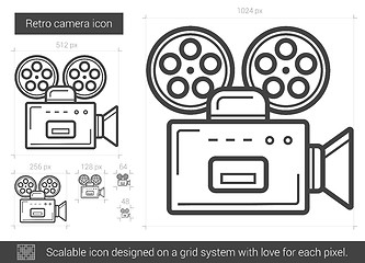 Image showing Retro camera line icon.