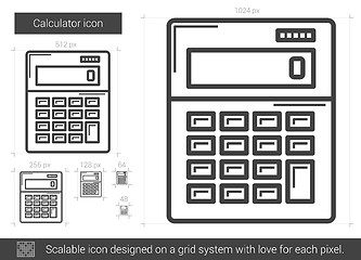 Image showing Calculator line icon.