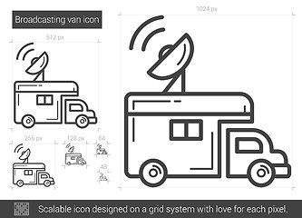 Image showing Broadcasting van line icon.