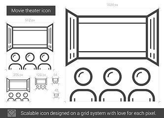 Image showing Movie theater line icon.