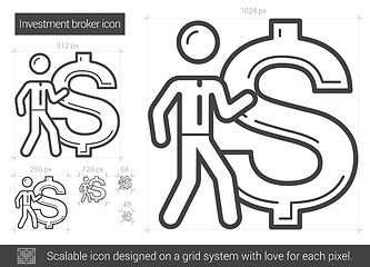 Image showing Investment broker line icon.