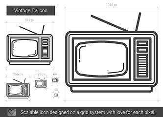 Image showing Vintage TV line icon.