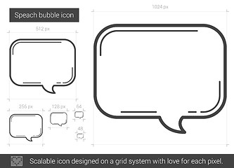 Image showing Speach bubble line icon.