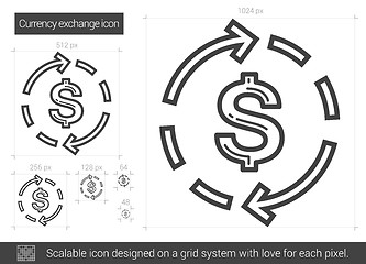 Image showing Currency exchange line icon.