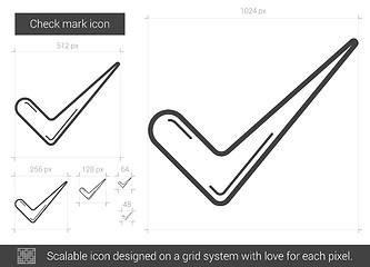 Image showing Check mark line icon.