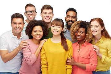 Image showing international group of happy smiling people