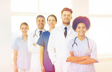 Image showing group of happy doctors at hospital