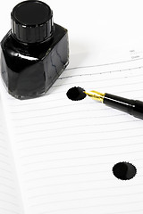 Image showing fountain pen and notebook