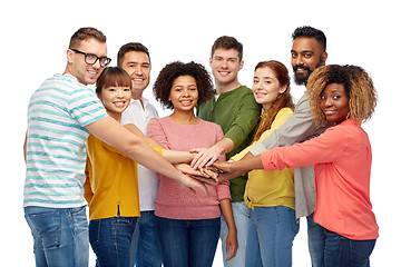 Image showing international group of happy people holding hands