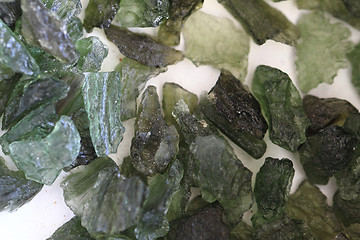 Image showing green moldavite mineral collection 