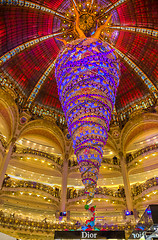 Image showing Christmas Decoration in Galeries Lafayette, Paris