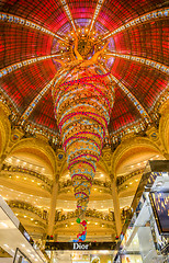 Image showing Christmas Decoration in Galeries Lafayette, Paris