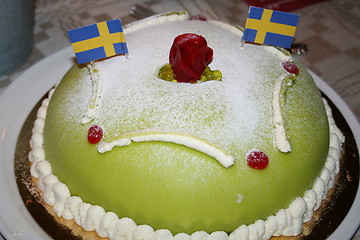 Image showing Marzipan gateau