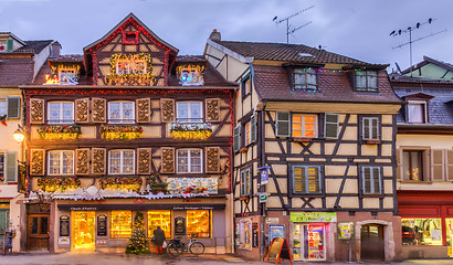 Image showing Traditional Alsatian Houses in Winter