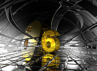 Image showing number six in abstract futuristic space - 3d rendering