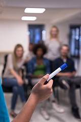 Image showing close up of teacher hand with marker