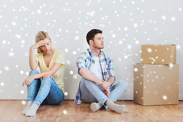 Image showing unhappy couple having argument at home