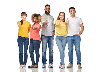 Image showing international group of people showing thumbs up