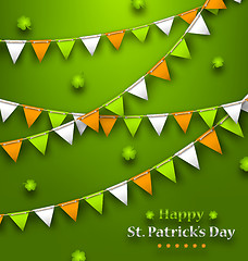 Image showing Bunting Pennants in Irish Colors and Clovers for St. Patricks Day