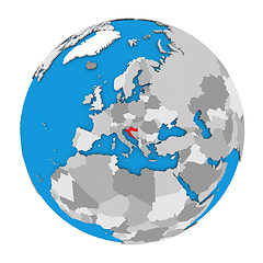 Image showing Croatia on globe